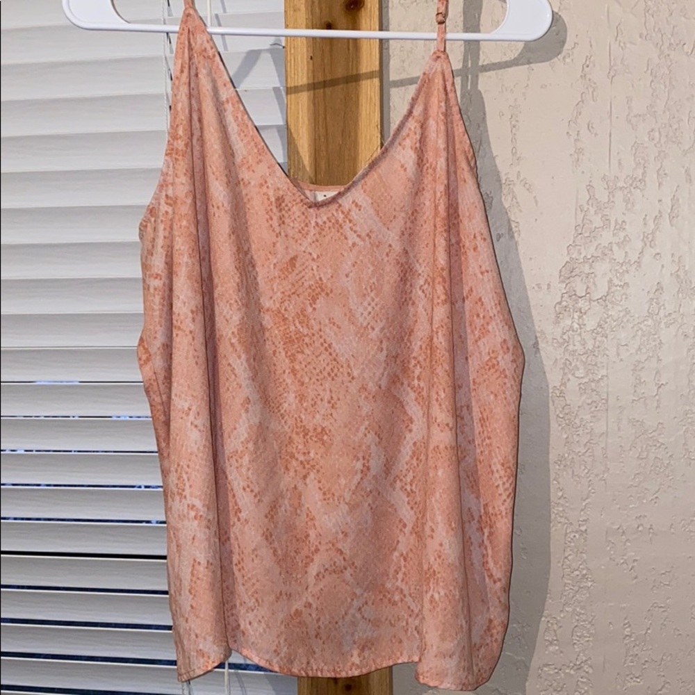 Pink snake skin tank top